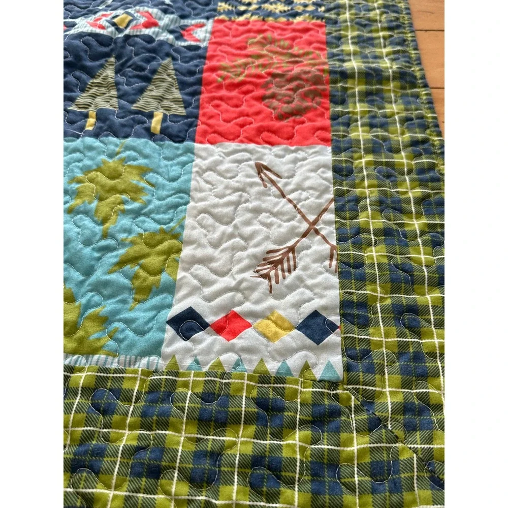 Rustic Lodge Throw Quilt Blanket –‎ Moose, Bear, Fox, Cabin Theme – 60